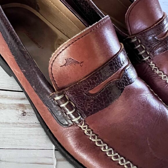 Tommy Bahama Men’s Leather Finlay Penny Loafers Shoes Size 10M - Picture 3 of 6